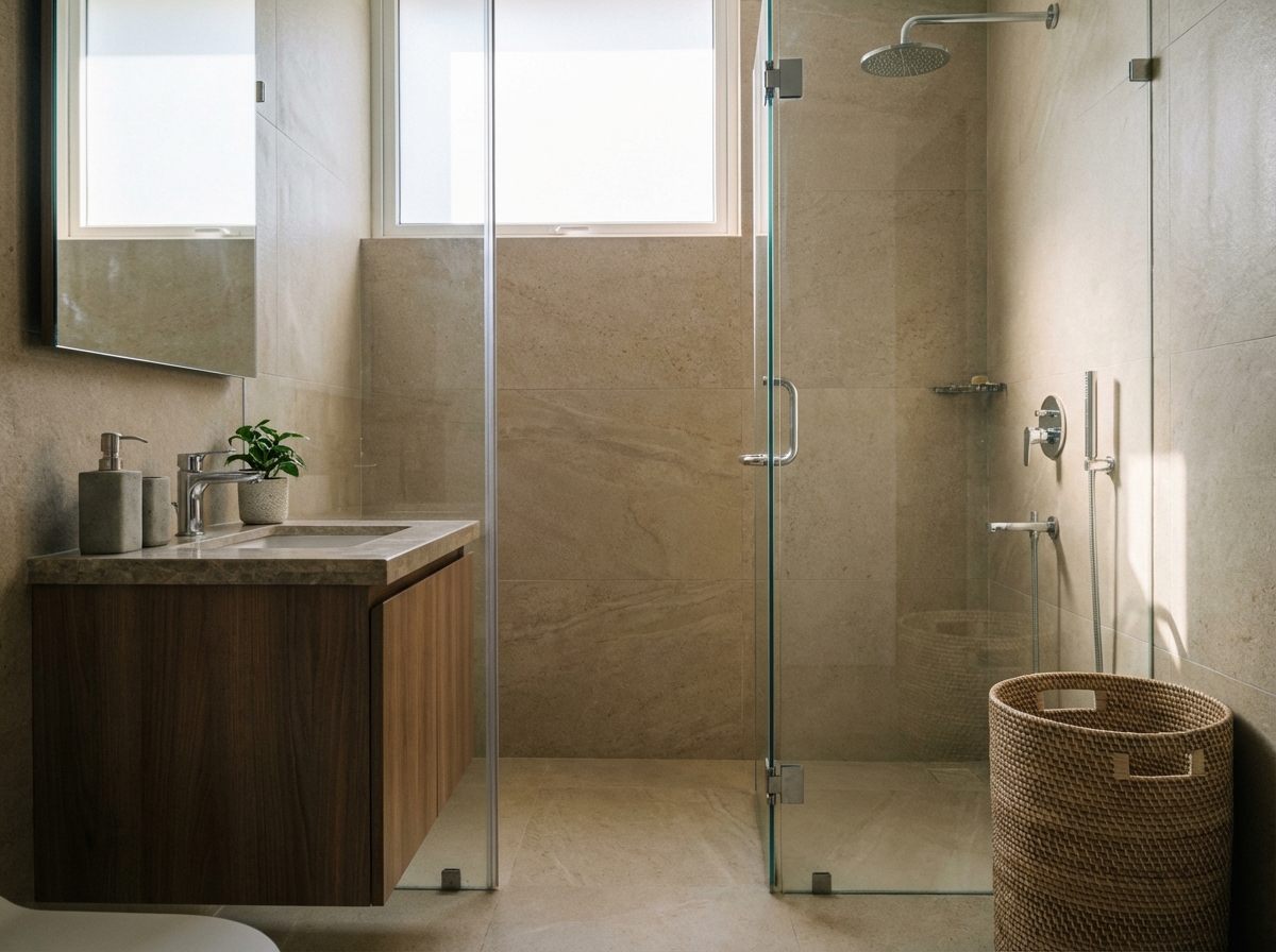 Minimalist bathroom with sleek fixtures